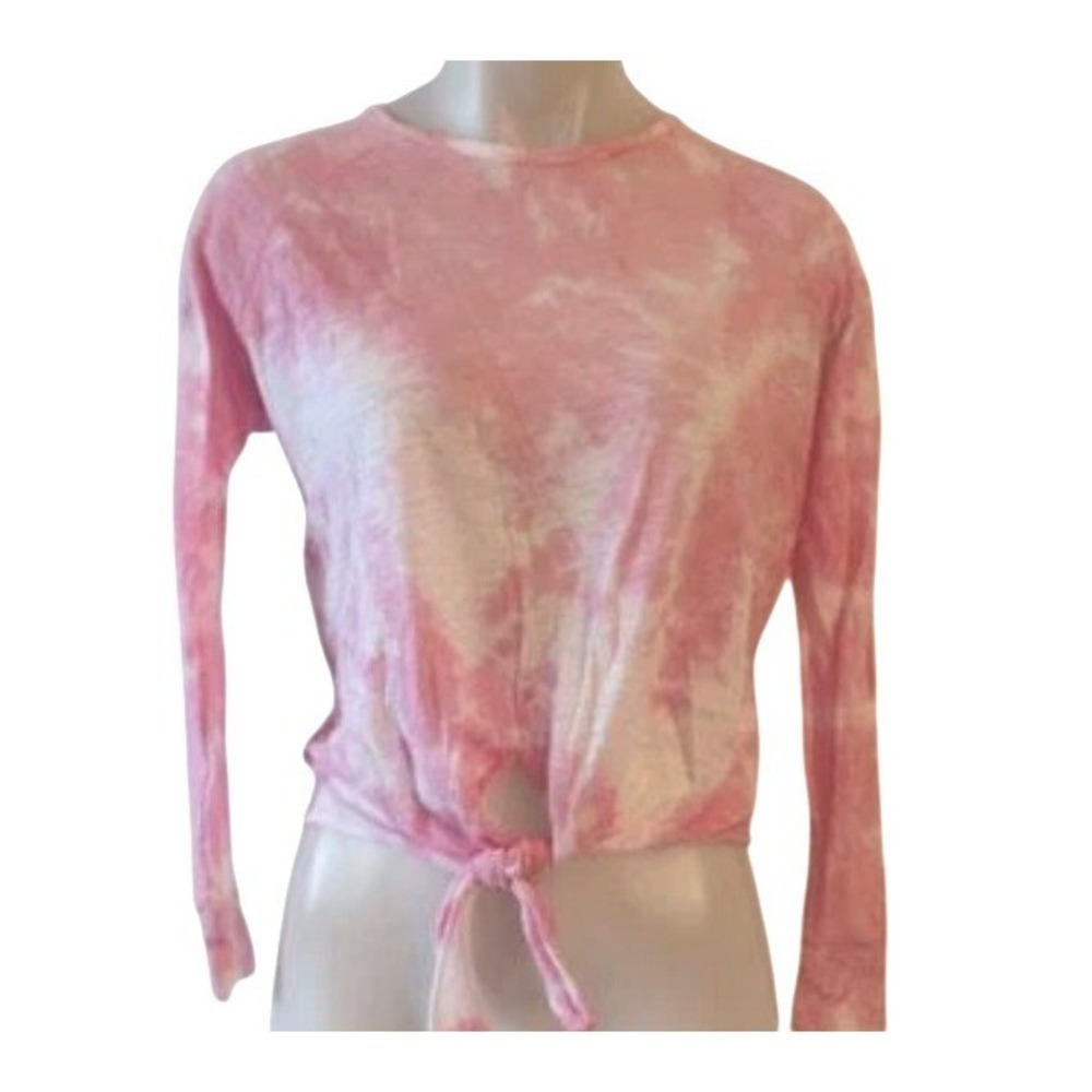 Olivaceous Pink‎ Tie-Dye Wrap Top, Long Sleeve Modal Blend, Size Small